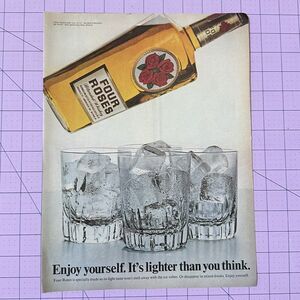 Four Roses Wiskey Ad 1967 original vintage print